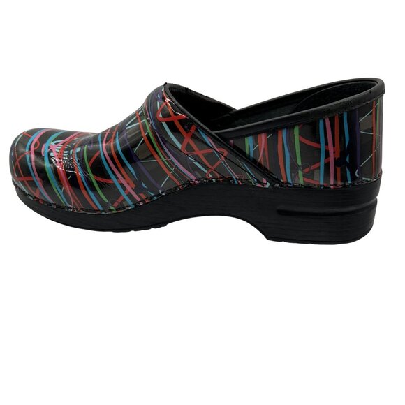 Dansko Womens 11.5 Professional Retro Streamer Patent Leather Clogs Comfort Shoe - Picture 9 of 16